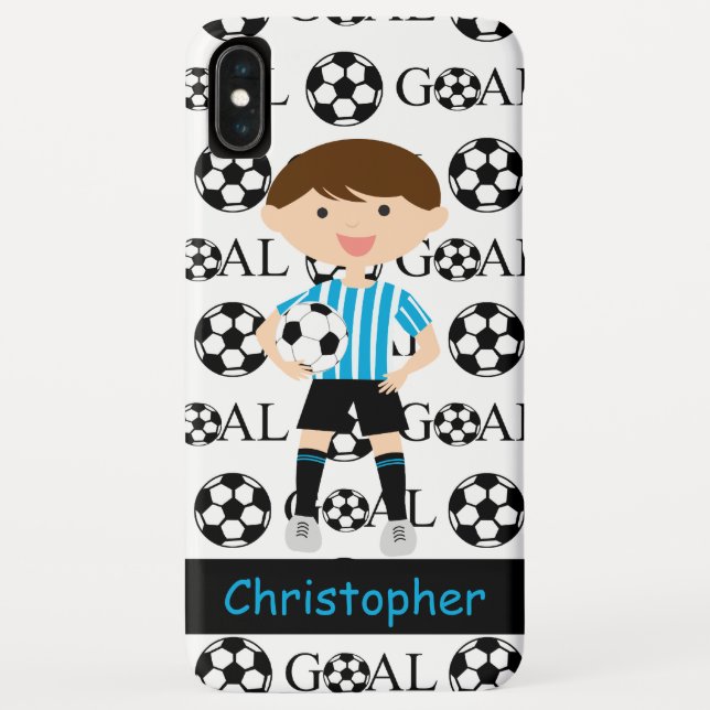 Capa Para iPhone, Case-Mate Meta Personalizável do Rapaz de Futebol 1 (Verso)