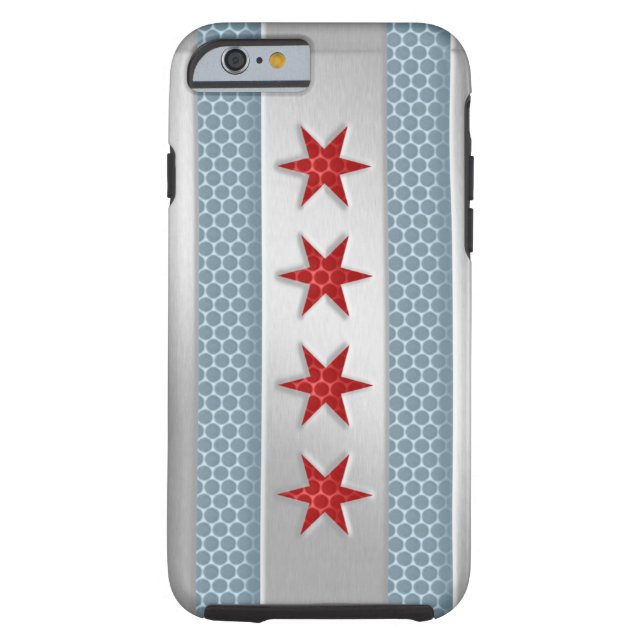 Capa Para iPhone, Case-Mate Metal escovado bandeira de Chicago (Verso)