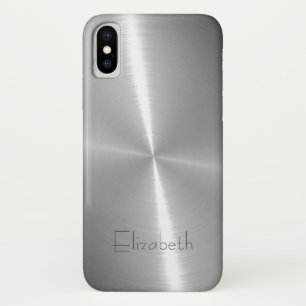 Capa Para iPhone X Metálico de aço radial brilhante legal