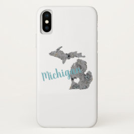 Capa Para iPhone Da Case-Mate Michigan Floral Cheia Silhouette com "Michigan"