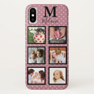 Capa Para iPhone Da Case-Mate Micro Corações Rosa Girly 6 Foto e Monograma