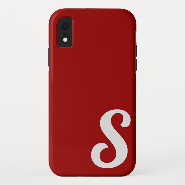 Capa Para iPhone, Case-Mate Mínimo Monograma Vermelho | Personalizar (Verso)