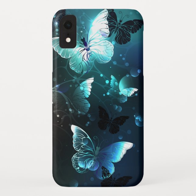Capa Para iPhone, Case-Mate Mint Night Butterflies (Verso)