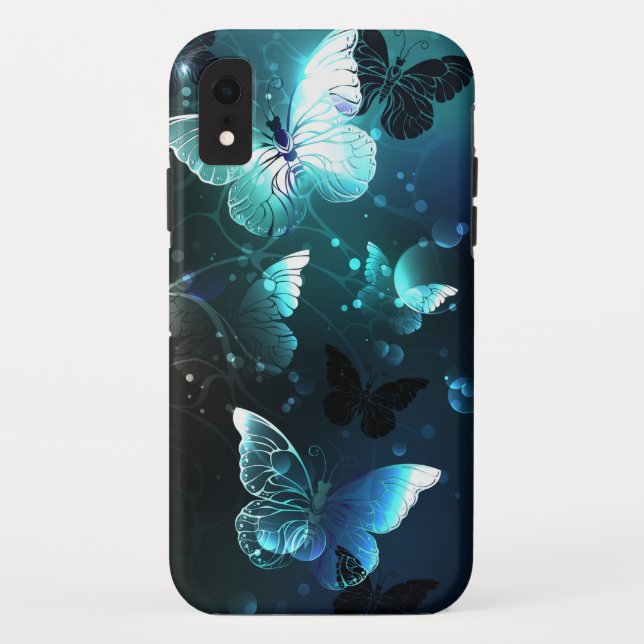 Capa Para iPhone, Case-Mate Mint Night Butterflies (Verso)