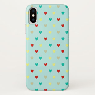 Capa Para iPhone Da Case-Mate Minúsculos corações de polca em verde-marinho