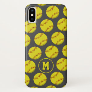 Capa Para iPhone Da Case-Mate moças amarelas softbolas padrão monograma