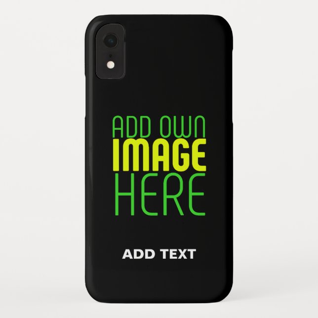 CAPA PARA iPhone, Case-Mate  MODELO DE TEXTO DE IMAGEM NEGRA SIMPLES EDITÁVEL M (Verso)