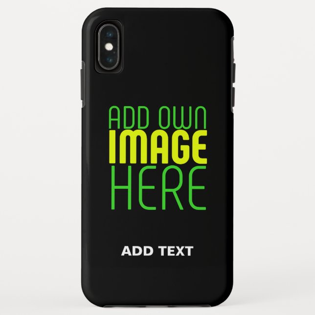 CAPA PARA iPhone, Case-Mate  MODELO DE TEXTO DE IMAGEM NEGRA SIMPLES EDITÁVEL M (Verso)