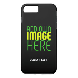 CAPA iPhone 8 PLUS/7 PLUS MODELO DE TEXTO DE IMAGEM NEGRA SIMPLES EDITÁVEL M