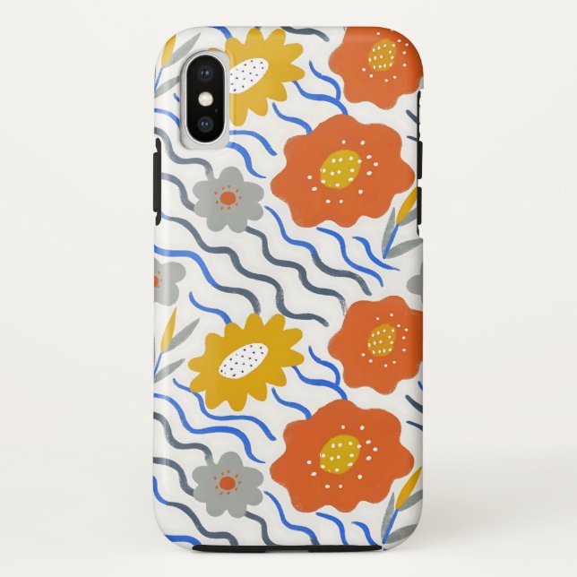Capa Para iPhone, Case-Mate Modern Abstract Flowers Boho Wavy (Verso)