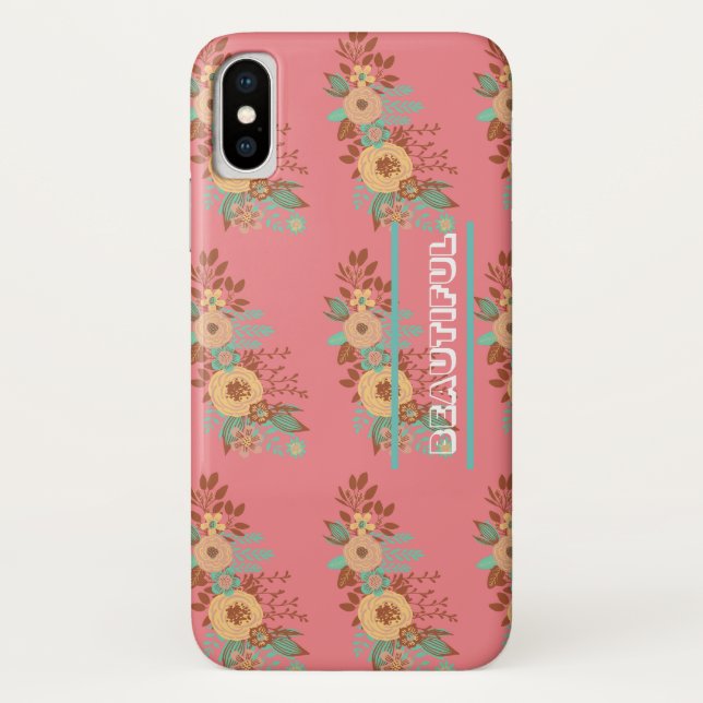 Capa Para iPhone, Case-Mate Modern Boho Floral Rosa (Verso)