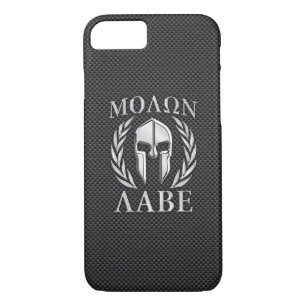 Capa Para iPhone Da Case-Mate Molon Labe Chrome Style Spartan Armor Carbon Fibra