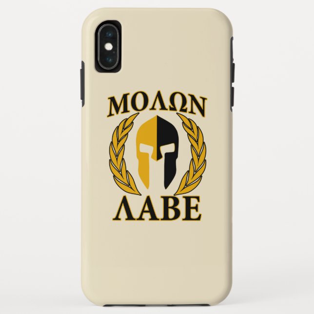 Capa Para iPhone, Case-Mate Molon Labe Spartan Helmet Laurels Beige (Verso)