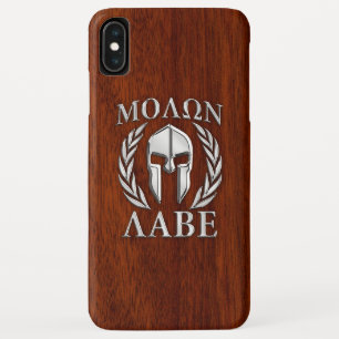 Capa Para iPhone XS Max Molon Labe Spartan Warrior Laurels Chrome Style