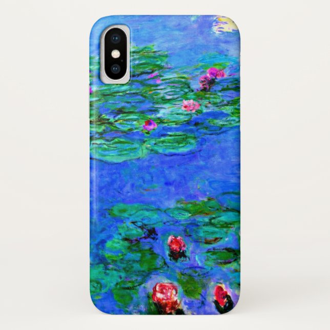 Capa Para iPhone, Case-Mate Monet - Lírios de Água (vermelho) (Verso)
