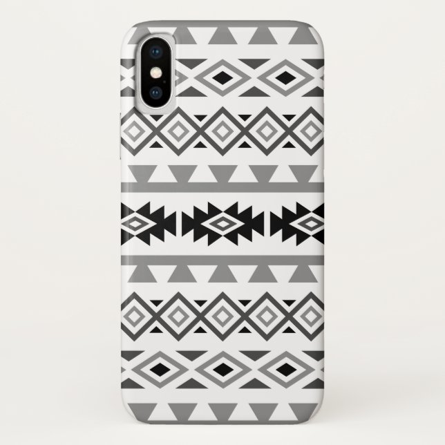 Capa Para iPhone, Case-Mate Monochrome estilizado asteca do teste padrão II do (Verso)