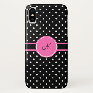 Capa Para iPhone Da Case-Mate Monogram White and Black Polka Dot Pattern
