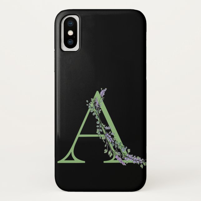 Capa Para iPhone, Case-Mate Monograma A Eucalipto Lavanda (Verso)