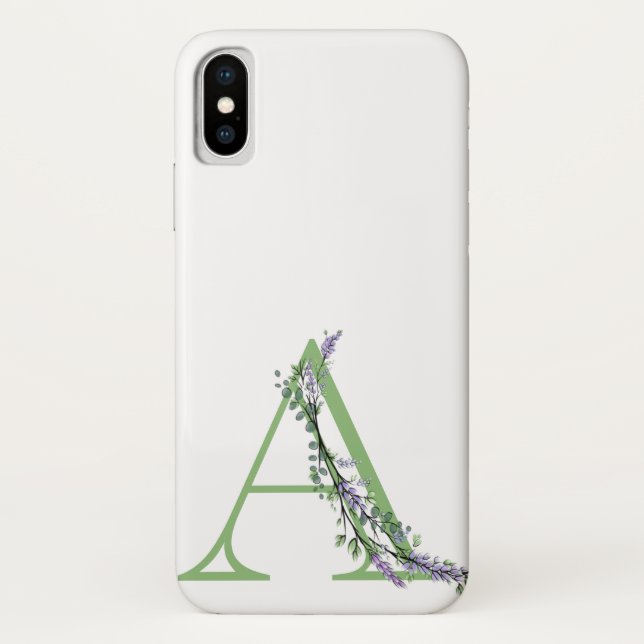 Capa Para iPhone, Case-Mate Monograma A Eucalipto Lavanda (Verso)