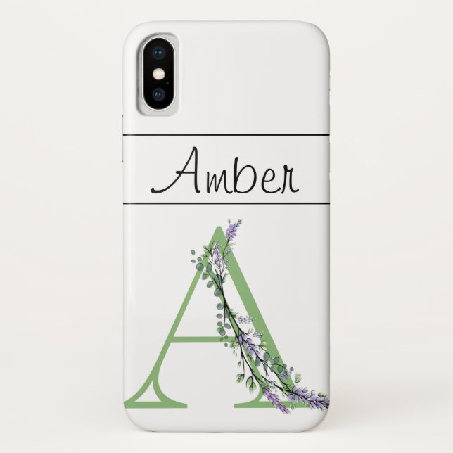 Capa Para iPhone, Case-Mate Monograma A Lavanda Eucalyptus (Verso)