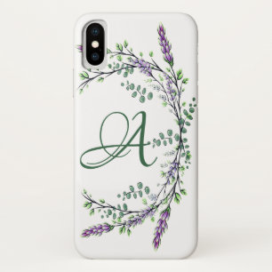 Capa Para iPhone X Monograma A Lavanda Eucalyptus