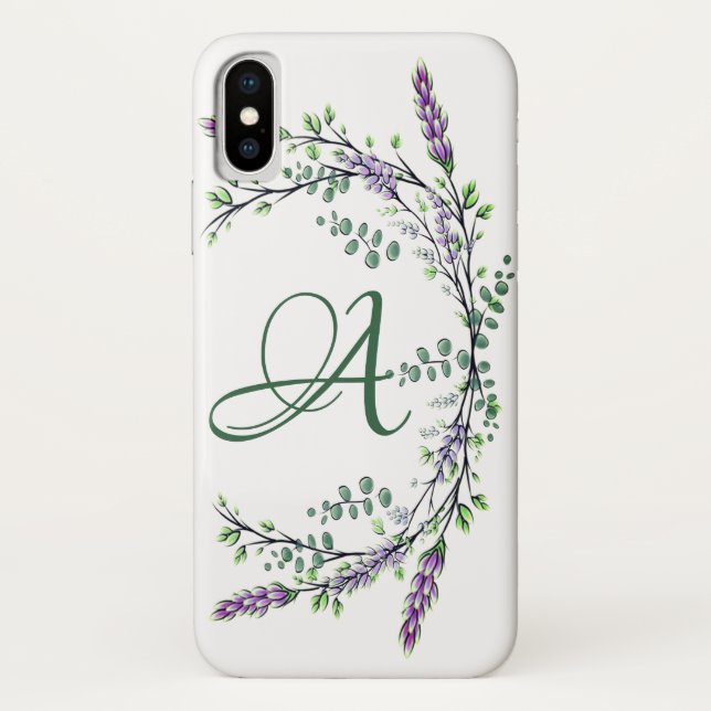 Capa Para iPhone, Case-Mate Monograma A Lavanda Eucalyptus (Verso)