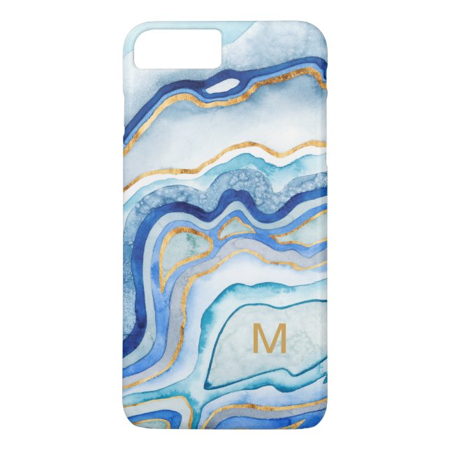 Capa Para iPhone, Case-Mate Monograma | Agato de cobalto II (Verso)