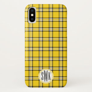 Capa Para iPhone Da Case-Mate Monograma amarelo da xadrez