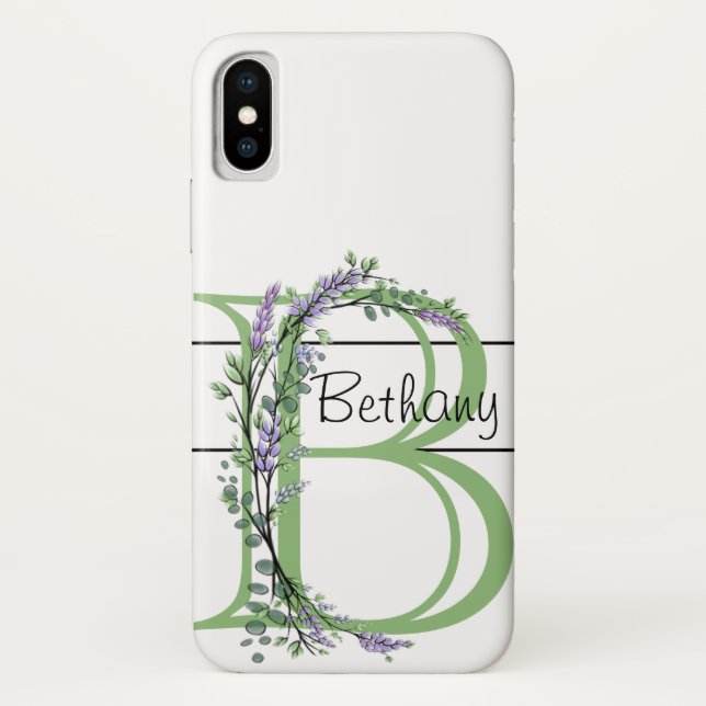 Capa Para iPhone, Case-Mate Monograma B Lavanda Eucalyptus (Verso)