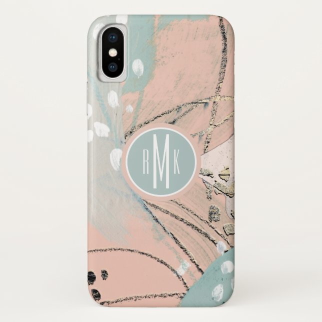 Capa Para iPhone, Case-Mate Monograma | Blush e Dourado I (Verso)