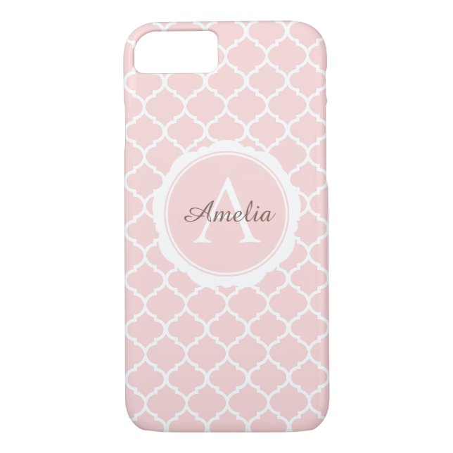 Capa Para iPhone, Case-Mate Monograma - Blush Pink Geométrico (Verso)