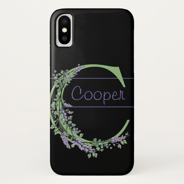 Capa Para iPhone, Case-Mate Monograma C Lavanda Eucalipto (Verso)