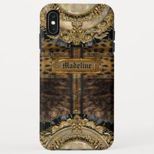 Capa Para iPhone Da Case-Mate Monograma chique do leopardo de Arcos resistente