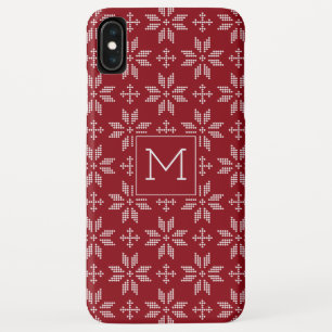 Capa Para iPhone Da Case-Mate Monograma da Feira de Natal da Ilha Red Sweater