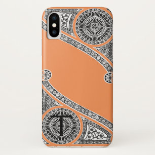 Capa Para iPhone X Monograma da laranja da tangerina do ARQUITETO do