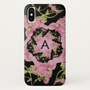 Capa Para iPhone Da Case-Mate Monograma de Aquiles preto e rosa