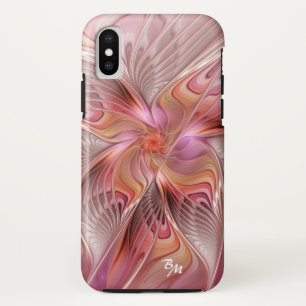 Capa Para iPhone Da Case-Mate Monograma de Arte Fractal Colorida com Borboleta A