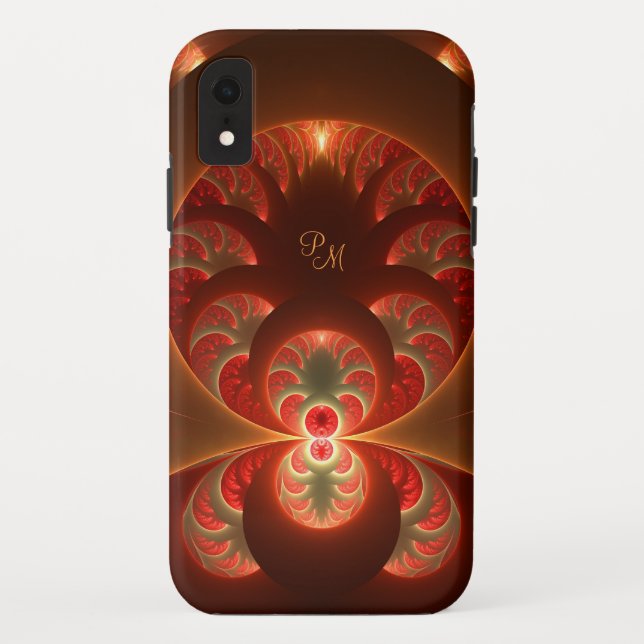 Capa Para iPhone, Case-Mate Monograma de Arte Fractal Luminoso abstrato (Verso)
