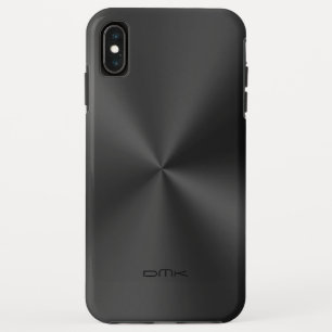 Capa Para iPhone Da Case-Mate Monograma de aspecto de aço inoxidável preto brilh