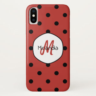 Capa Para iPhone Da Case-Mate Monograma de Bolinhas Vermelhas