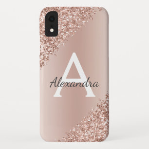 Capa Para iPhone Da Case-Mate Monograma de brilho brilho de luxo com rosa Dourad