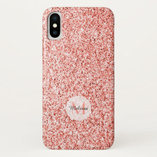 Capa Para iPhone Da Case-Mate Monograma de brilho de coral vivo
