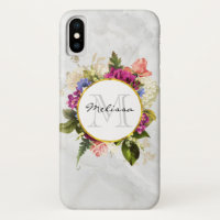Monograma de Buquê Floral Cor-de-Rosa Moderno em A