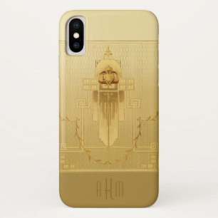 Capa Para iPhone Da Case-Mate Monograma de Deco de Arte Dourada Exclusivo