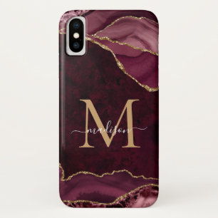 Capa Para iPhone Da Case-Mate Monograma de Gemstone Gemstone, Agate Glitter Verm