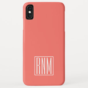 Capa Para iPhone Da Case-Mate Monograma de Iniciais   Branco Sobre O Coral