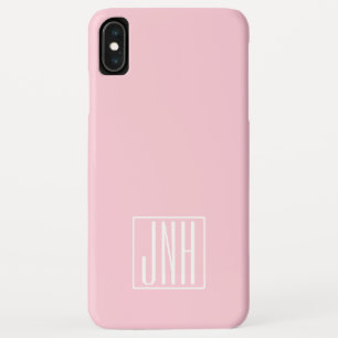 Capa Para iPhone Da Case-Mate Monograma de iniciais   Branco sobre Rosa Claro