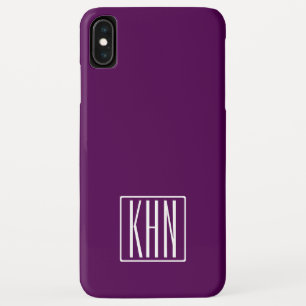 Capa Para iPhone Da Case-Mate Monograma de Iniciais Branco Sobre Roxo Profundo