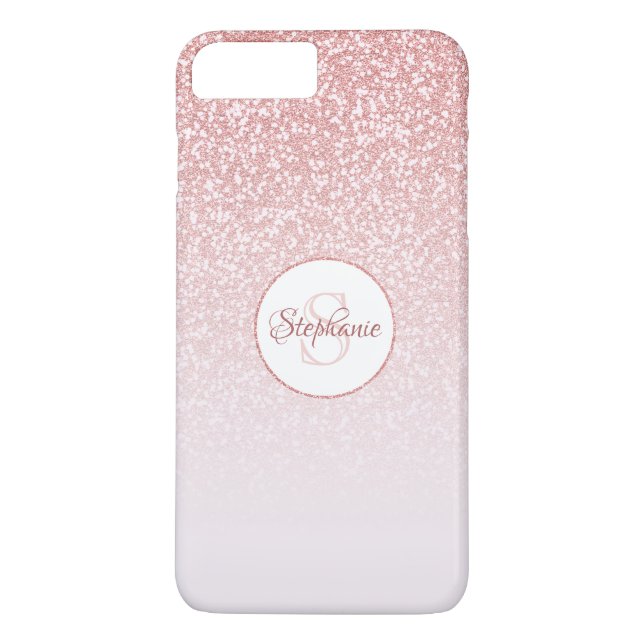 Capa Para iPhone, Case-Mate Monograma de Largura Dourada com Rosa Blush (Verso)