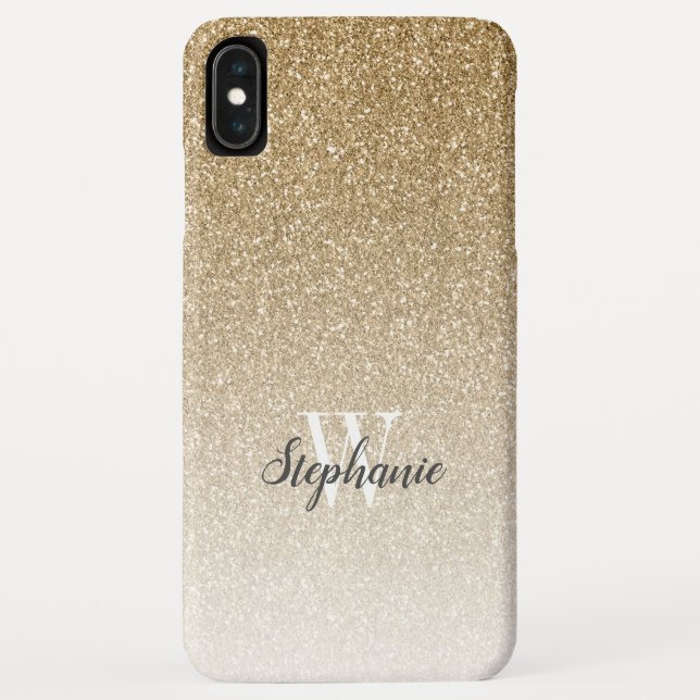 Capa Para iPhone, Case-Mate Monograma de Literatura do Ombre Dourado Moderno (Verso)